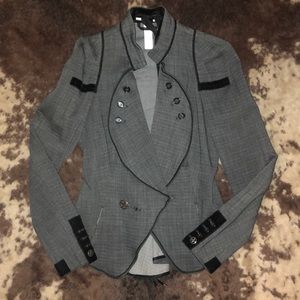 HIGH Equestrian inspired velvet trim blazer